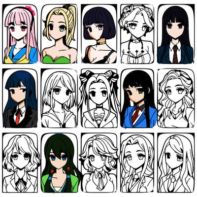 girls that look diffrent anime