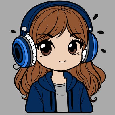 girl with headphones