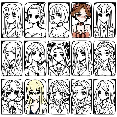 girls that look diffrent anime