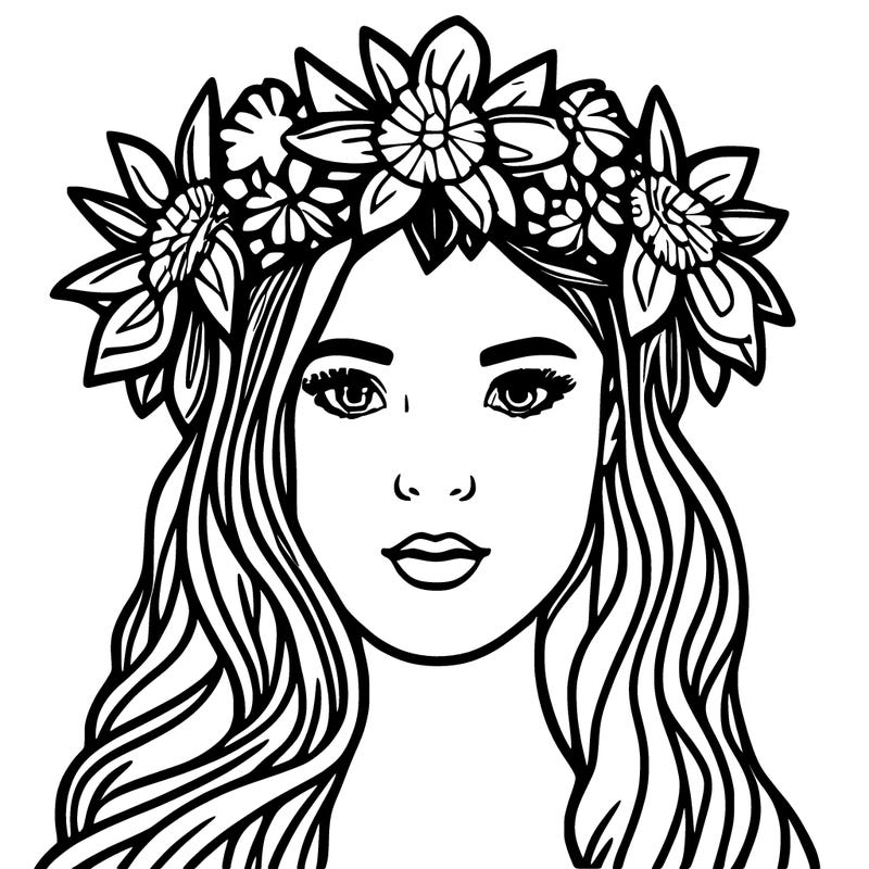 girl with flowers crown