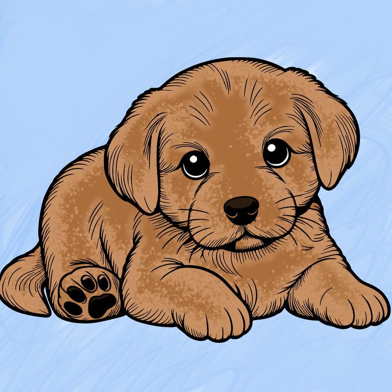 a cute realistic puppy