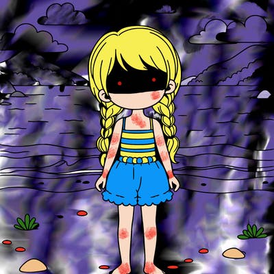 girl standing on beach