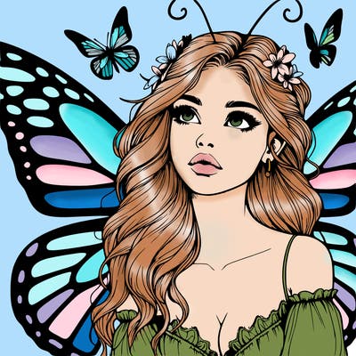 butterfly fairy realistic girl