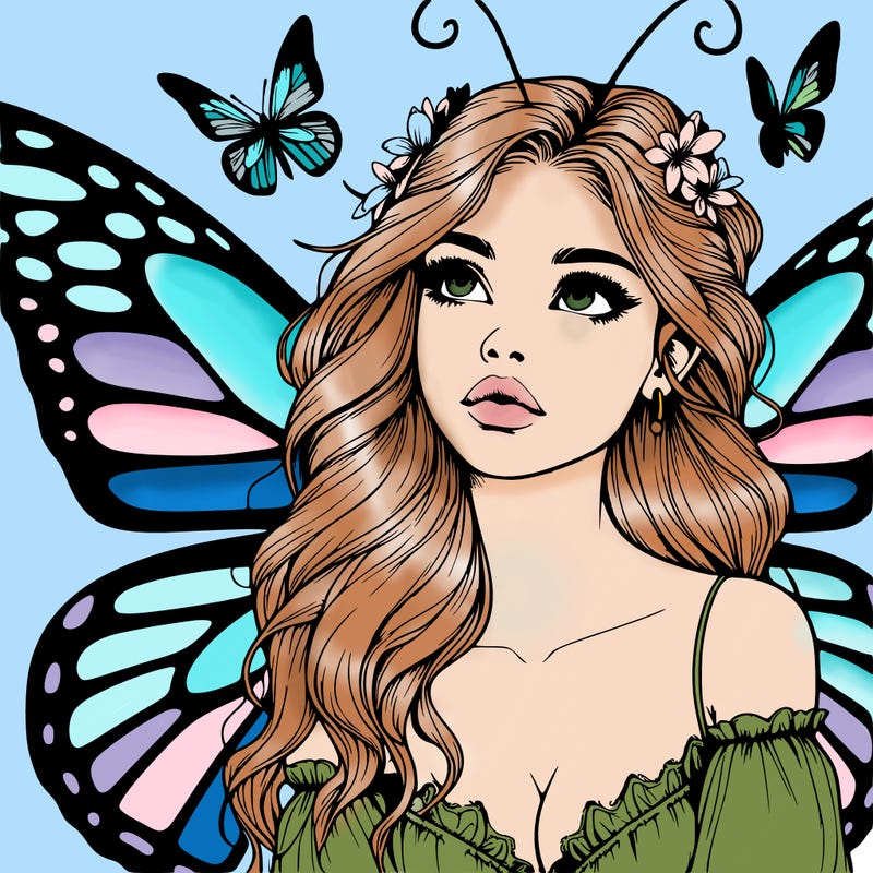 butterfly fairy realistic girl