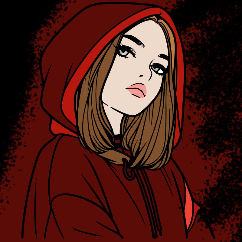 a realistic girl in a hoodie