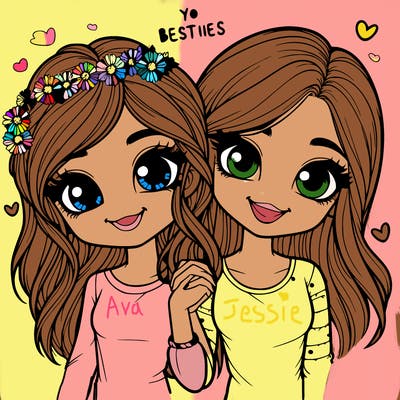 realistic pretty besties