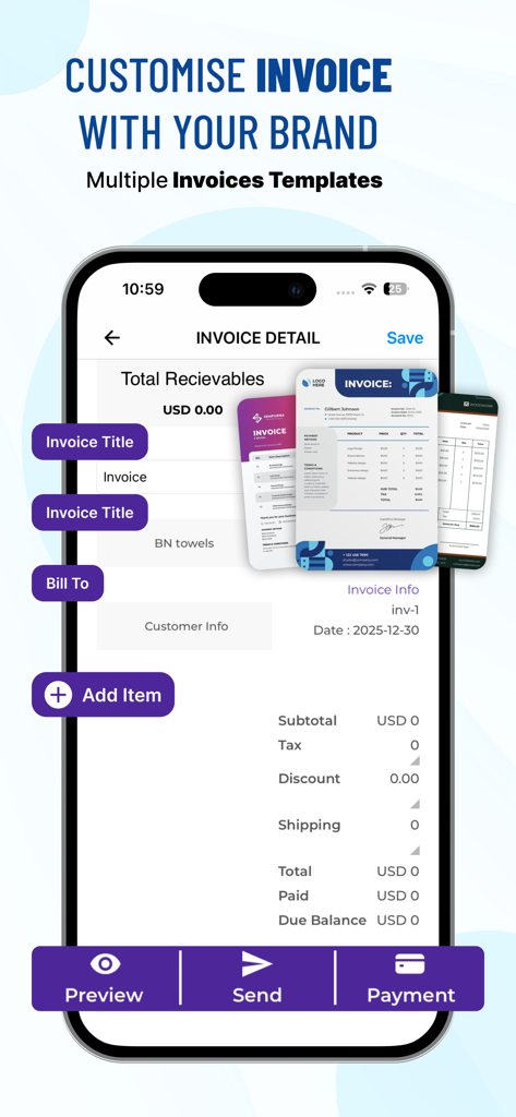 Invoice Maker-Estimate Receipt - Business App | MWM
