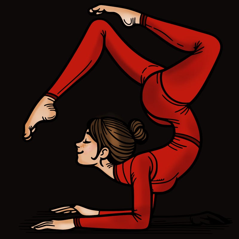 gymnast doing contortion pose