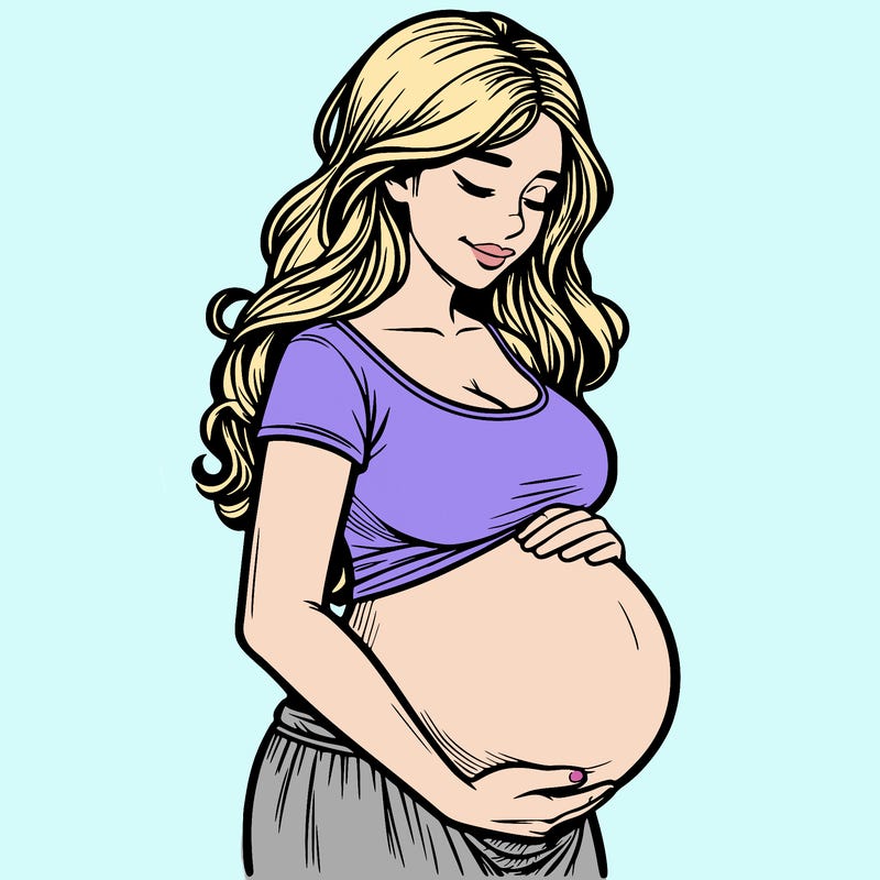 woman heavily pregnant realistic