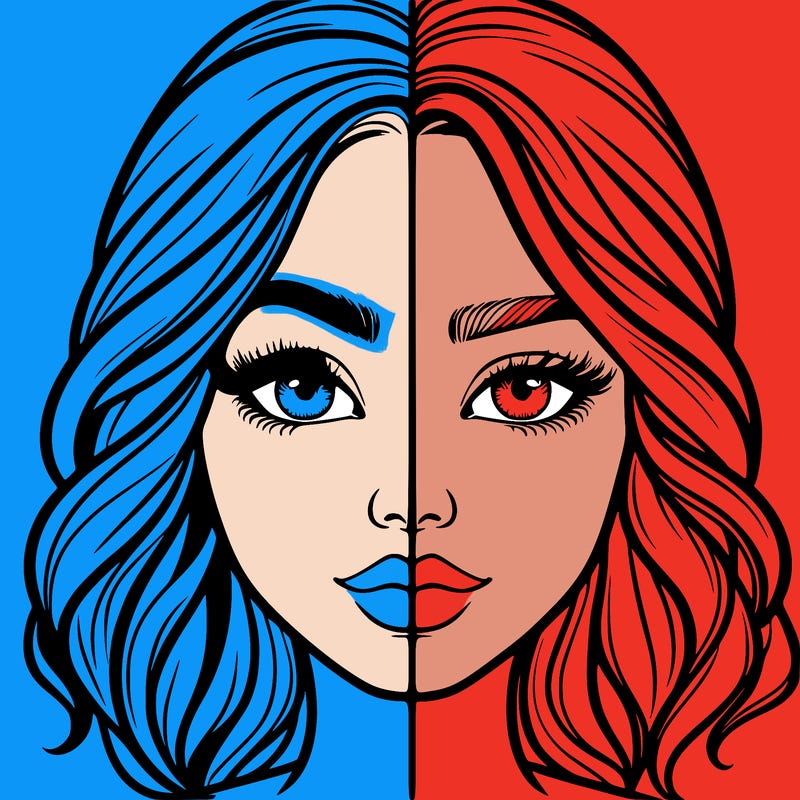 realistic girl split half