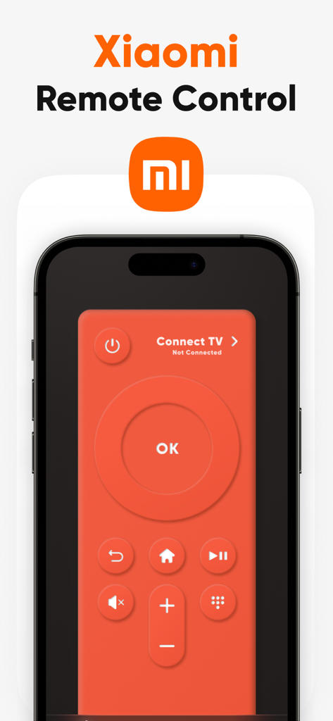 Mi TV Remote・Shield Controller - iPhone画面上のXiaomi Mi TVリモコンインターフェース