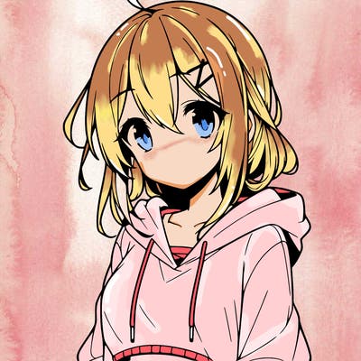 anime girl with hoddie