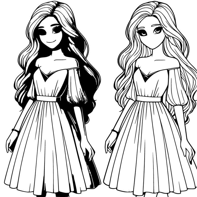 realistic girl in dress