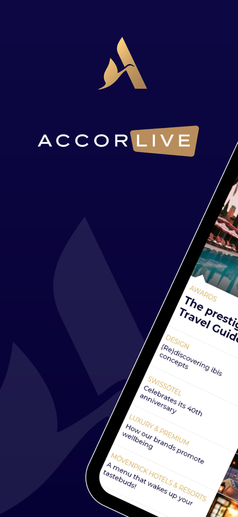 AccorLive - AccorLive app screen displaying internal corporate news feed with updates from global hotel brands.