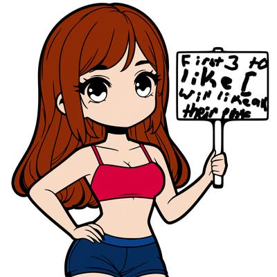 girl in a cute crop top holding a blank sign