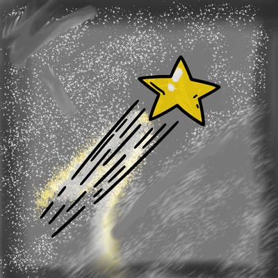 a shooting star in the sky