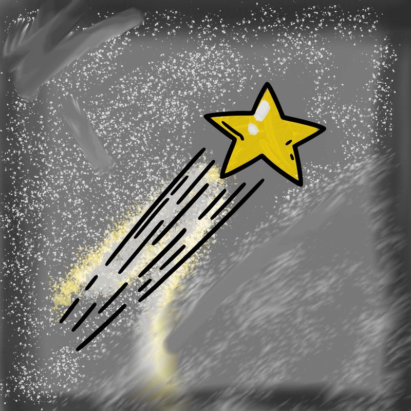 a shooting star in the sky