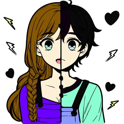 realistic girl boy split