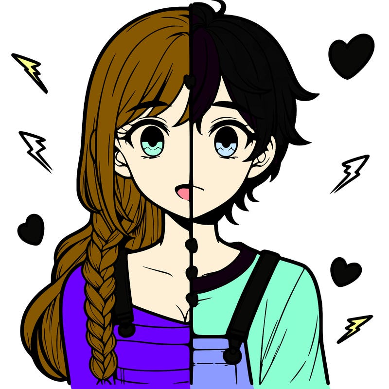 realistic girl boy split