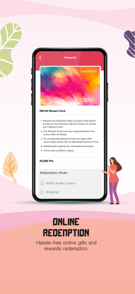 MYSOGO app online redemption interface for rewards and points