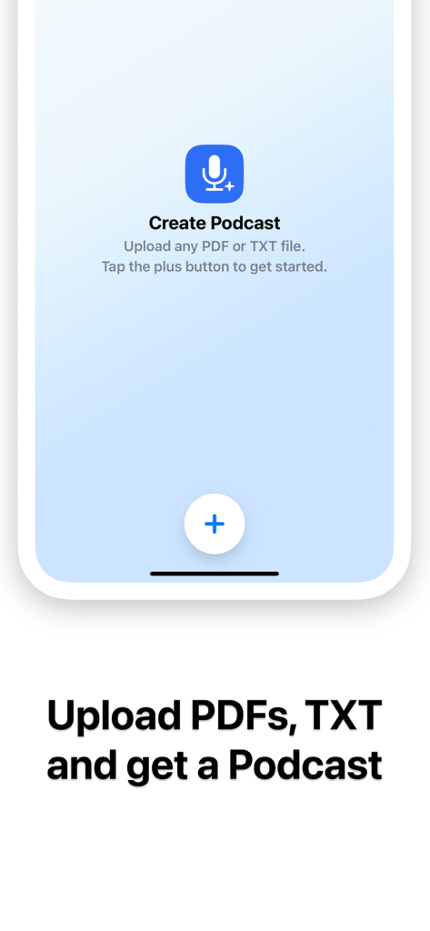Notebook LM:Magic Podcast - Notebook LM app interface showing the option to upload PDF and TXT files to create an AI podcast.