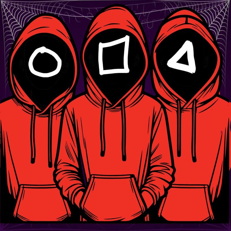 3 faceless people in  hoodies
