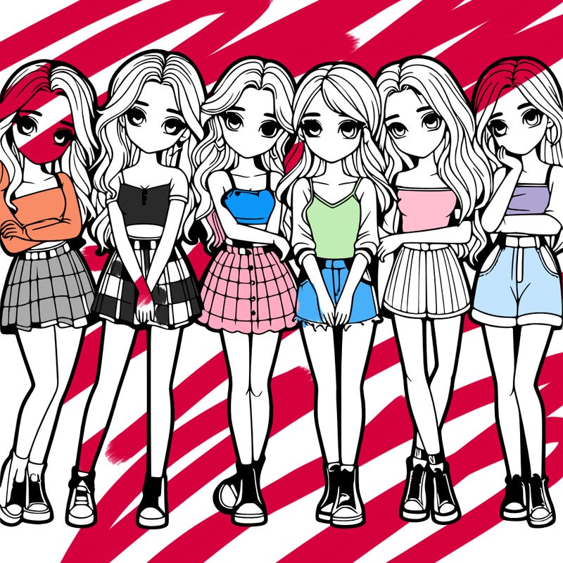 a group of girls realistic