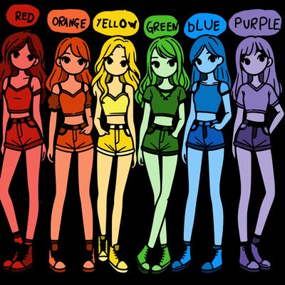 a group of girls wearing crop tops and shorts