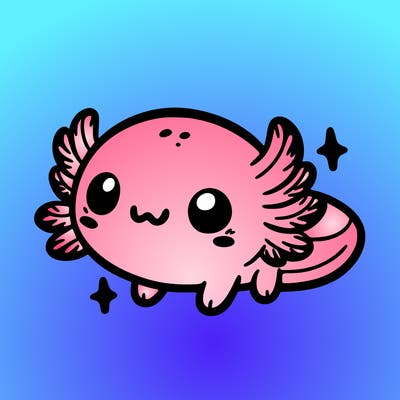 cute easy baby axolotl