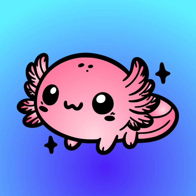cute easy baby axolotl
