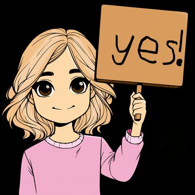 realistic girl holding up a sign