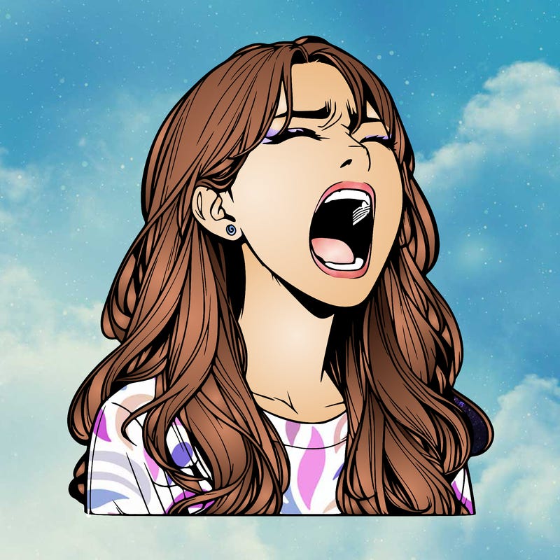 screaming realistic, girl