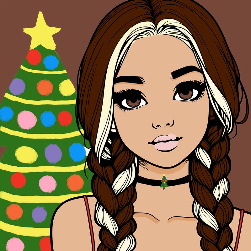 realistic girl with braids