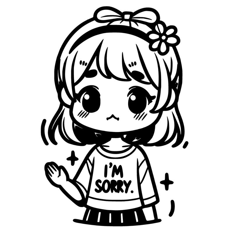 a girl saying i’m sorry