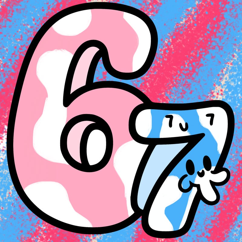 a number of a 6 and a seven