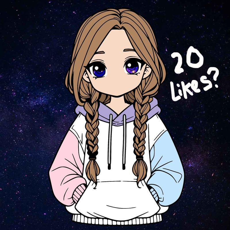 a realistic girl with a oversized hoodie and she has braids