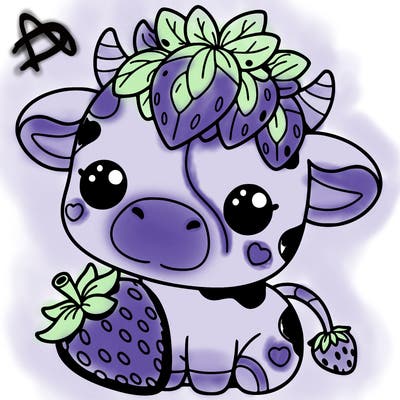cute strawberry cow