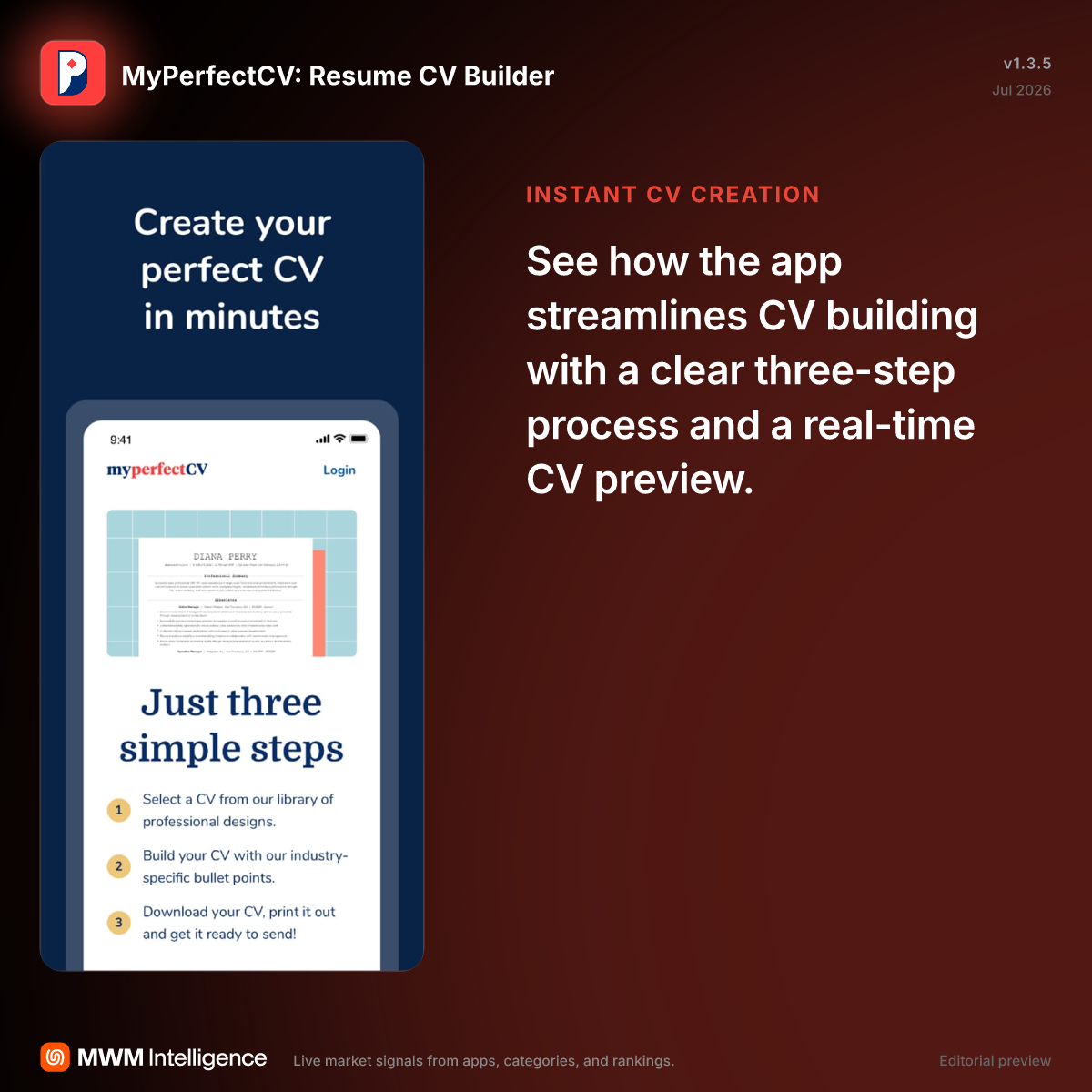 MyPerfectCV: Resume CV Builder - Business App | MWM
