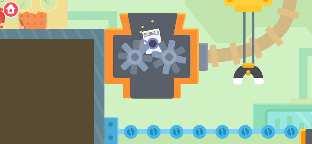 Dinosaur Garbage Truck Games - 재활용 센터에서 세탁기를 부수는 만화 분류 기계.