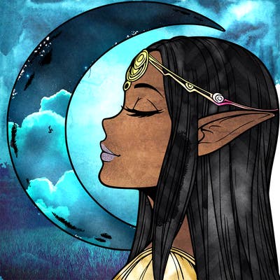 a realistic moon elf