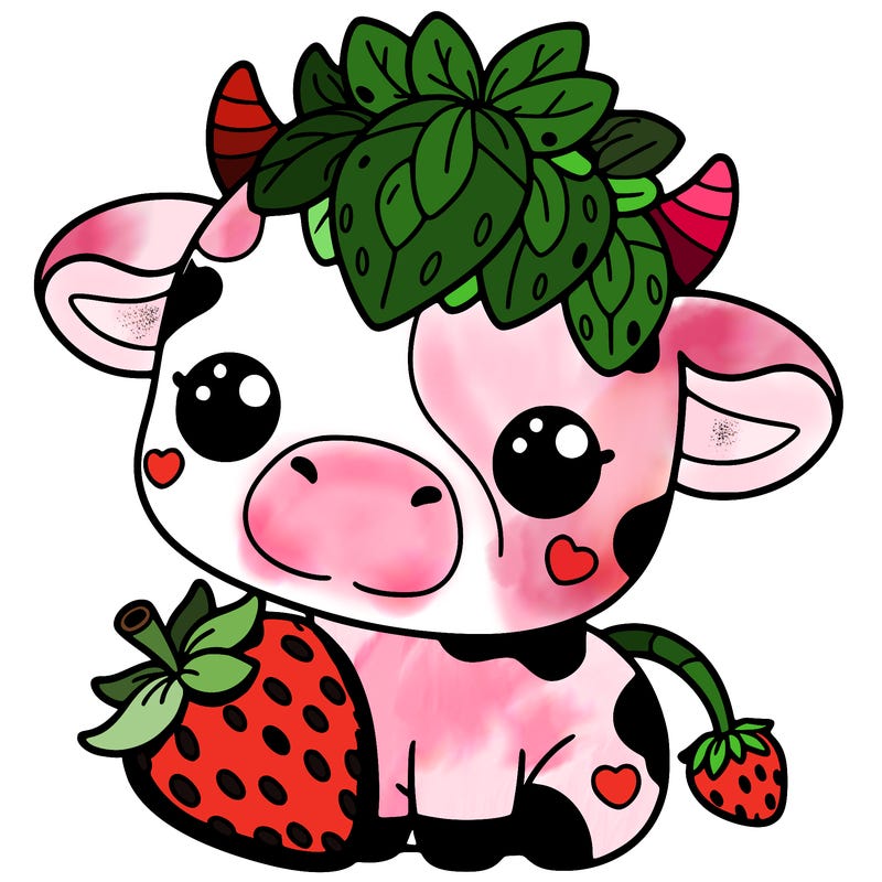 cute strawberry cow
