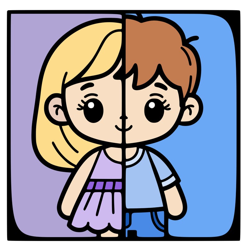 half girl half boy split