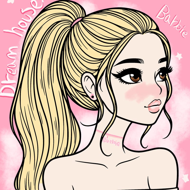 a beautiful and realistic girl with a high pony tail