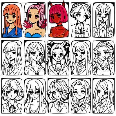 girls that look diffrent anime