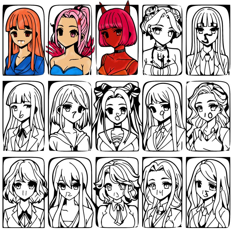 girls that look diffrent anime