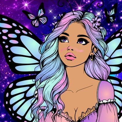 butterfly fairy realistic girl