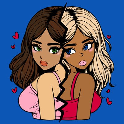 realistic girl split