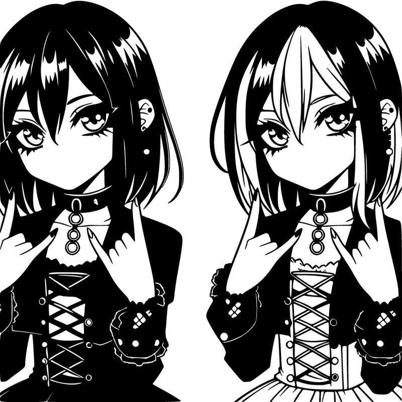 a goth anime girl