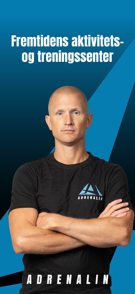 Adrenalin - Un coach sportif professionnel portant un t-shirt Adrenalin sur l'écran d'accueil de l'application de fitness