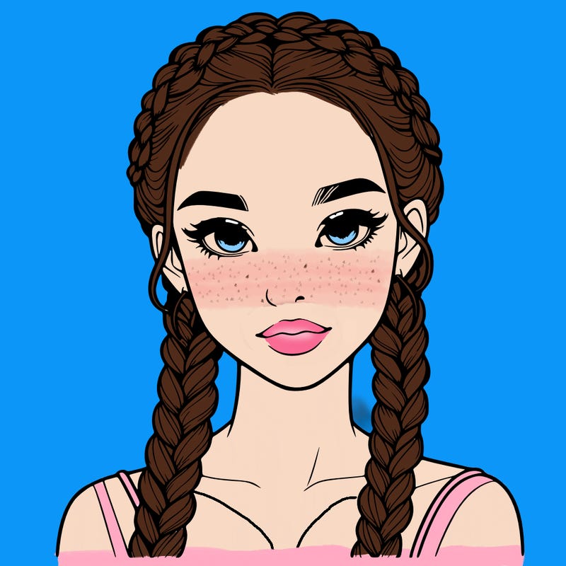 realistic girl with braids
